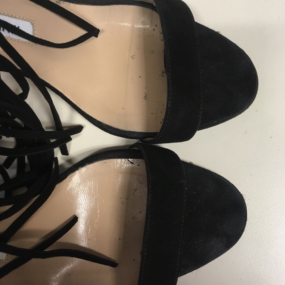 manolo black suede fringe chaos sandal - Picture 5 of 7